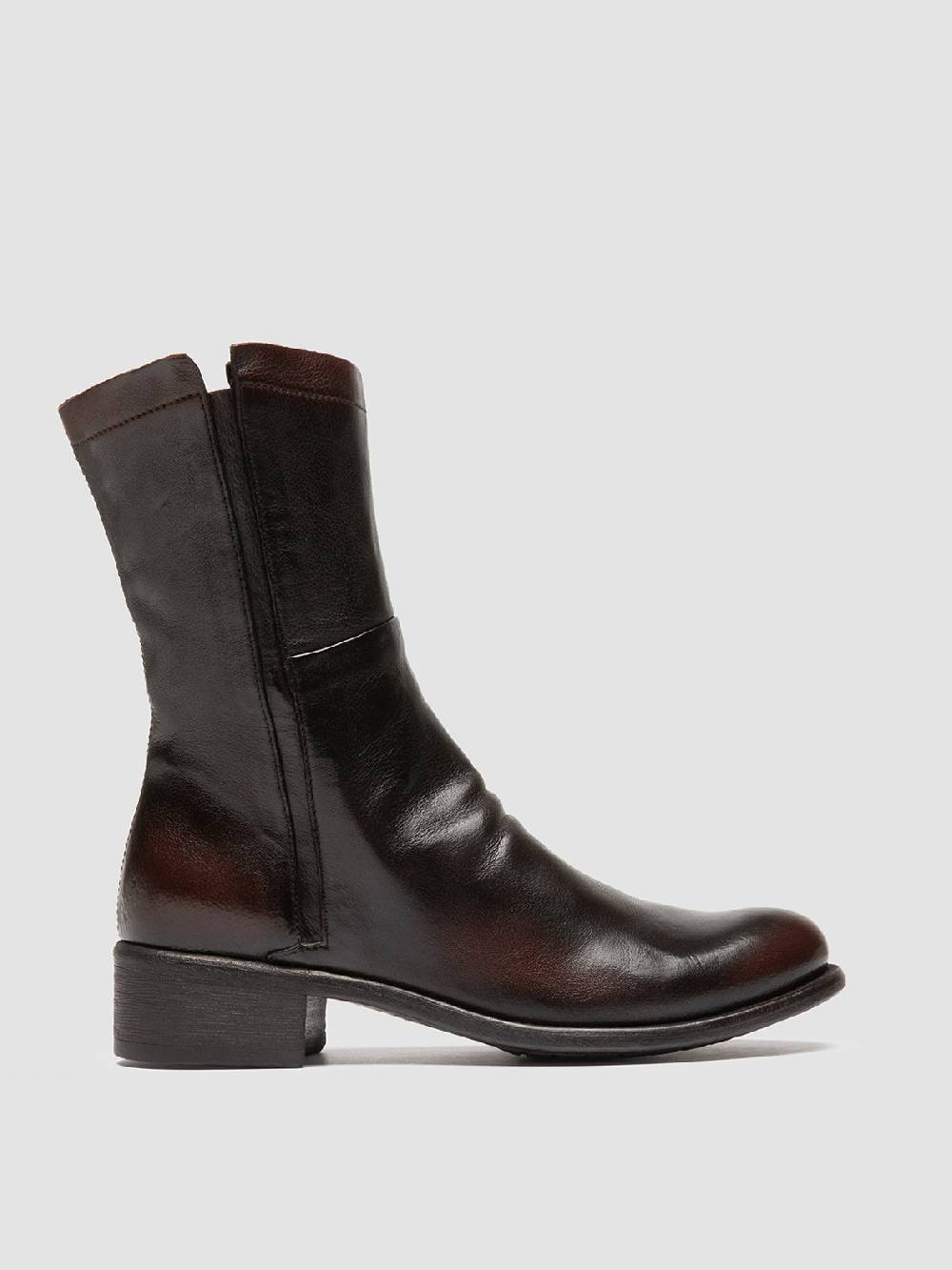 Officine Creative LIS 002 Stivali con Zip in Pelle Marrone