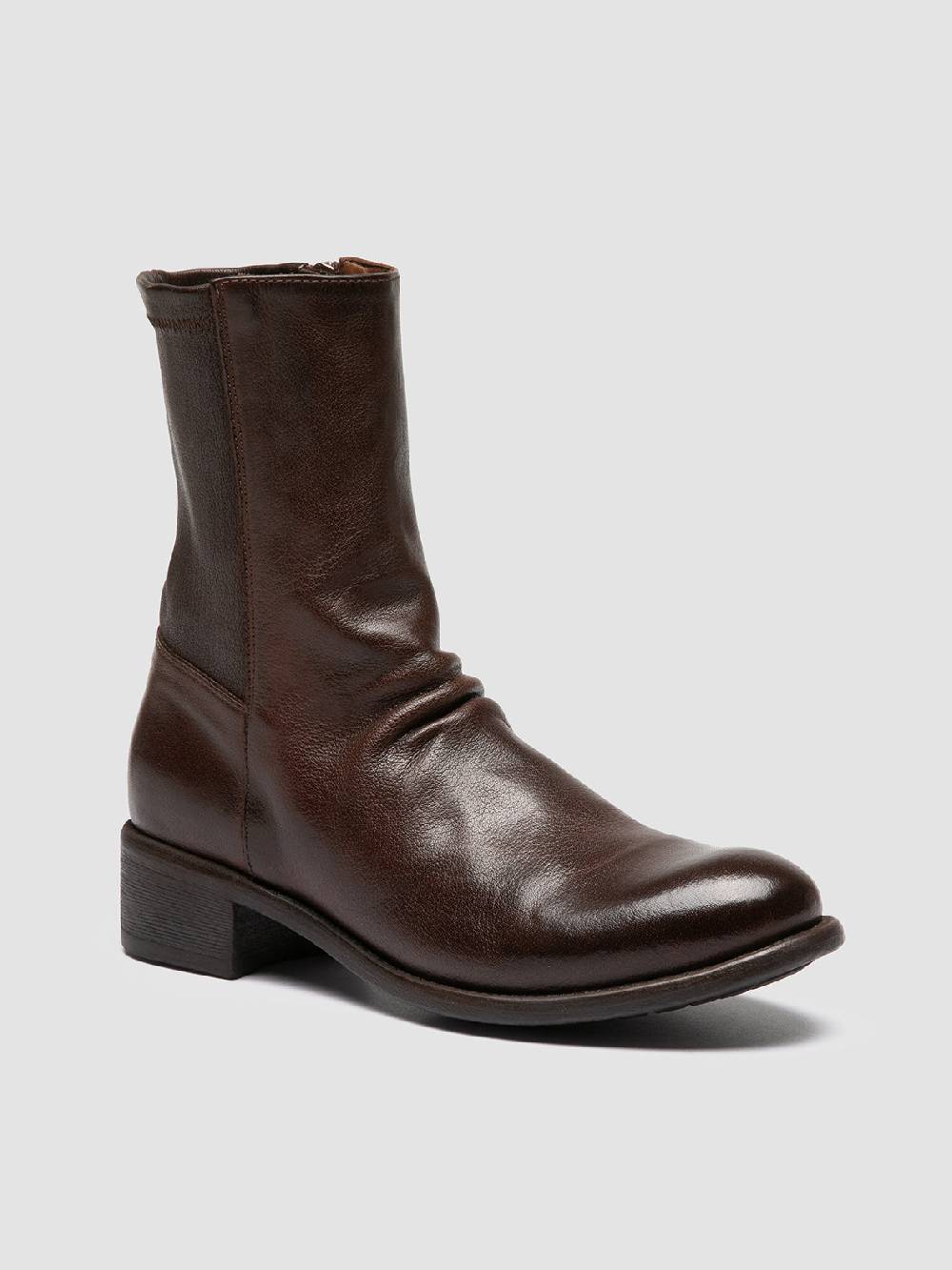 Officine Creative LIS 004 Stivali Con Zip In Pelle Marrone