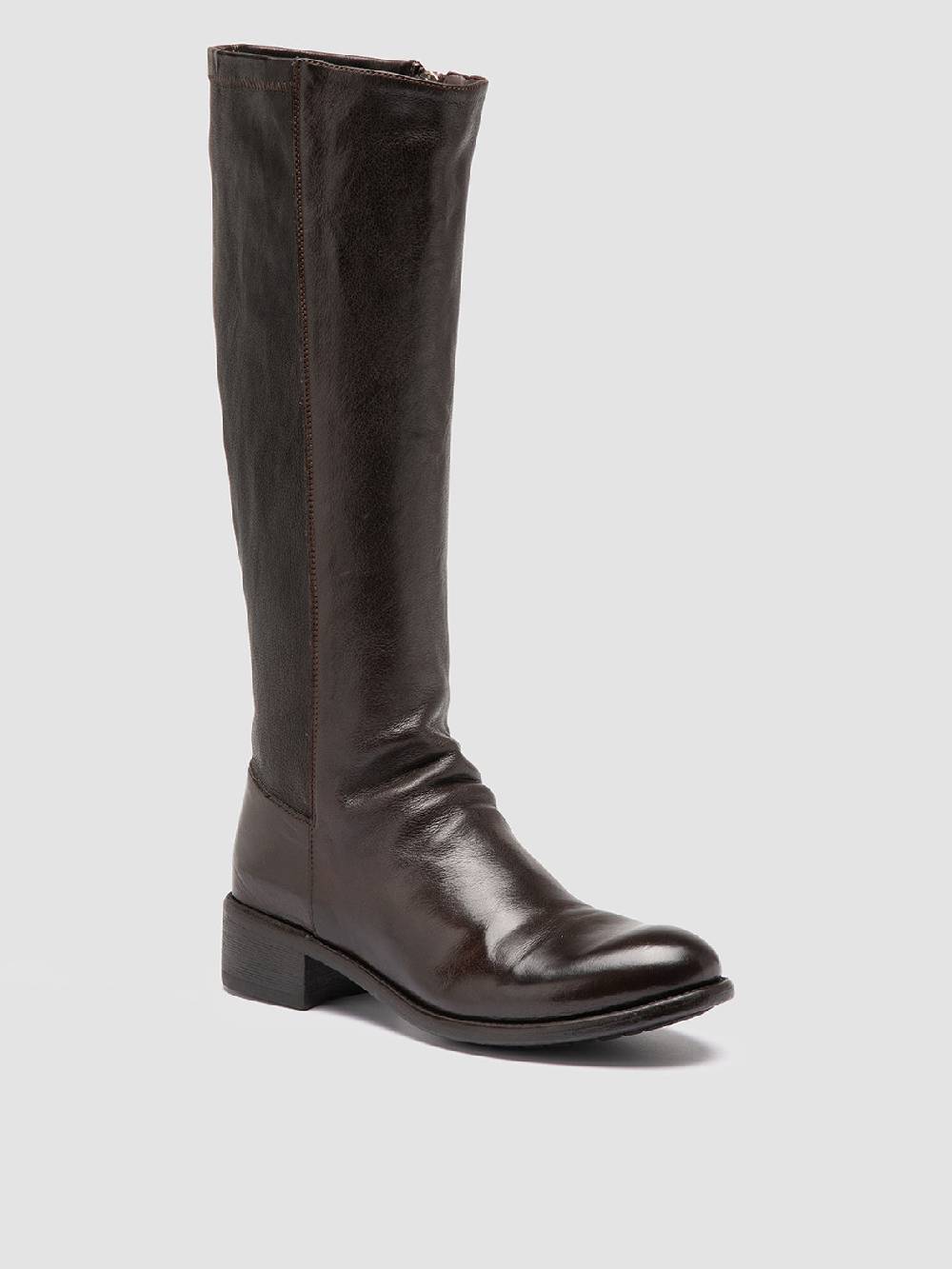 Officine Creative LIS 005 Stivali Con Zip In Pelle Marrone