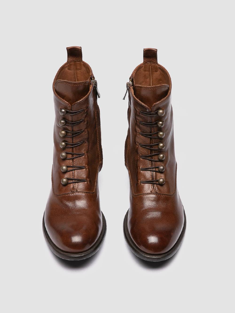 Officine Creative LIS 006 Stivali Con Zip In Pelle Marrone