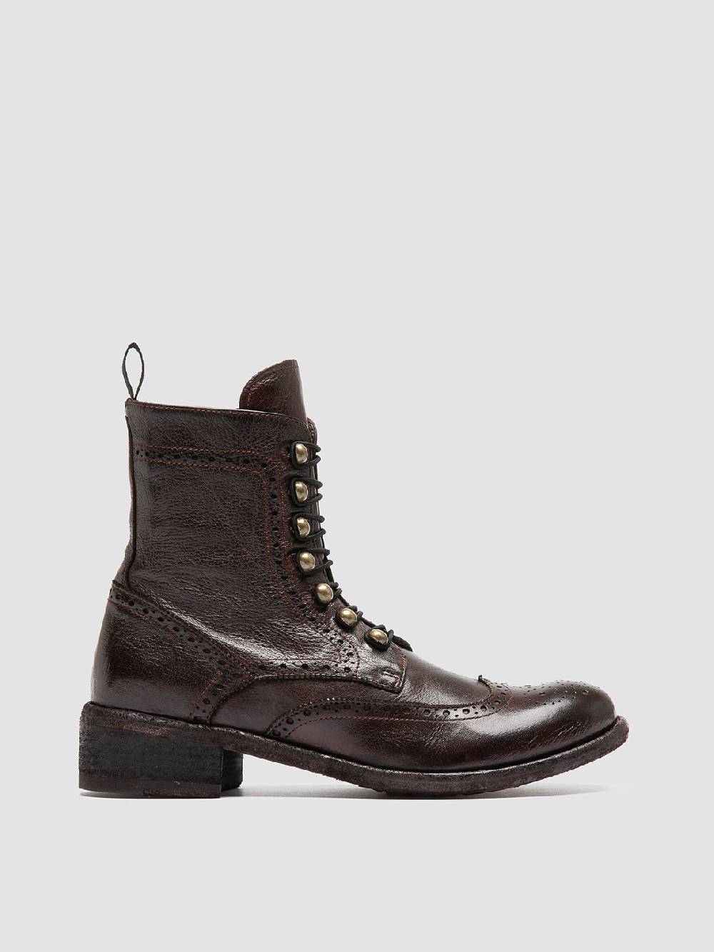 Officine Creative LISON 058 Stivali con Zip in Pelle Marrone