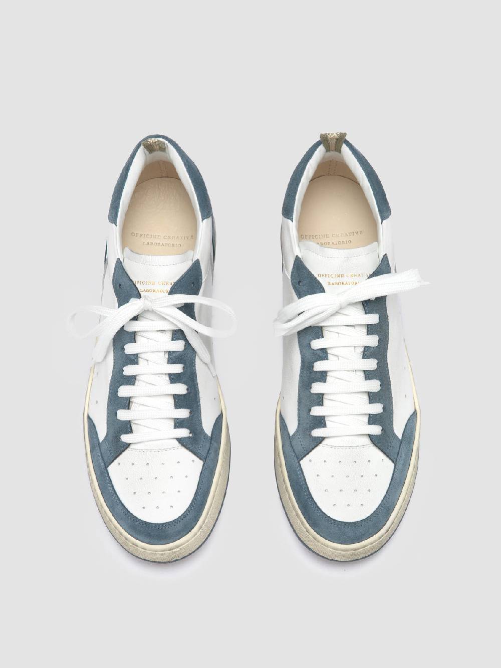 Officine Creative MAGIC 001 Sneakers Basse In Pelle E Camoscio Bianca