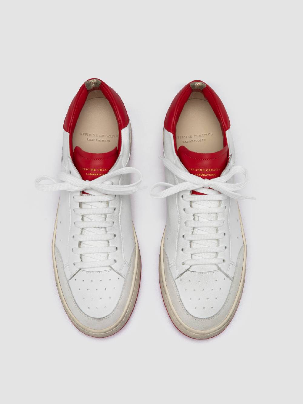 Officine Creative MAGIC 008 Sneakers Basse In Pelle E Camoscio Bianca