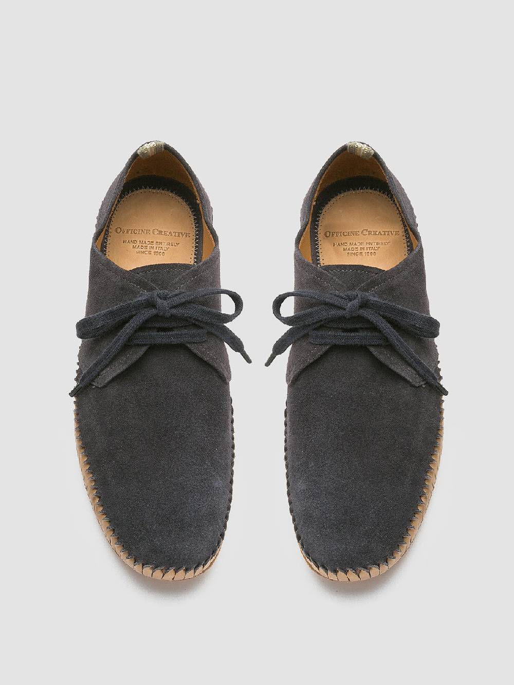 Officine Creative MAURICE 001 Blue Suede Derby Shoes