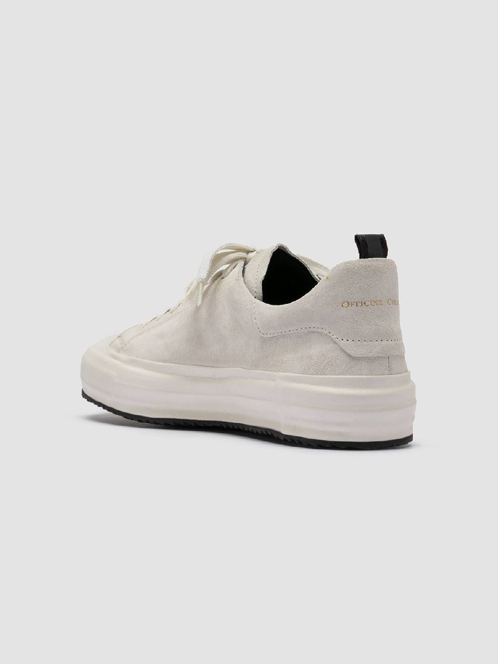 Officine Creative MES 009 Sneakers Basse In Pelle E Suede Bianca