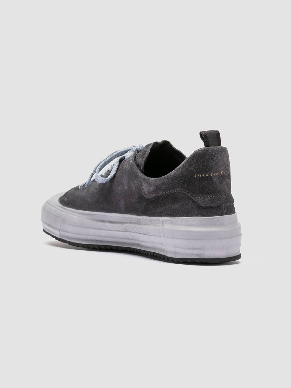 Officine Creative MES 009 Sneakers Basse In Pelle E Suede Grigia