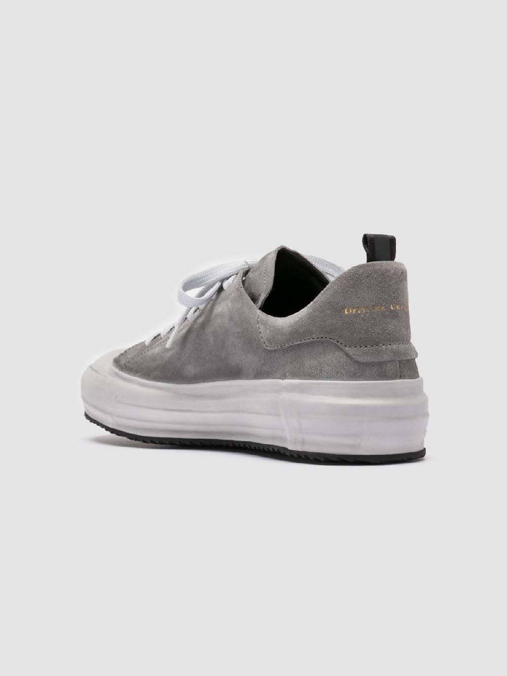 Officine Creative MES 009 Sneakers Basse In Pelle E Suede Grigia