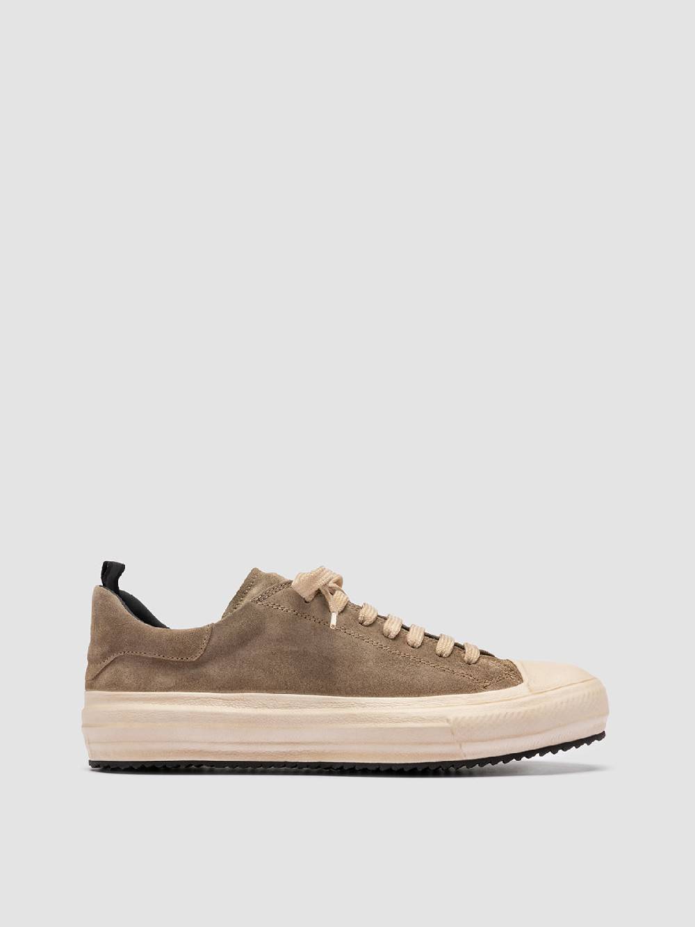 Officine Creative MES 009 Sneakers Basse in Pelle e Suede Tortora