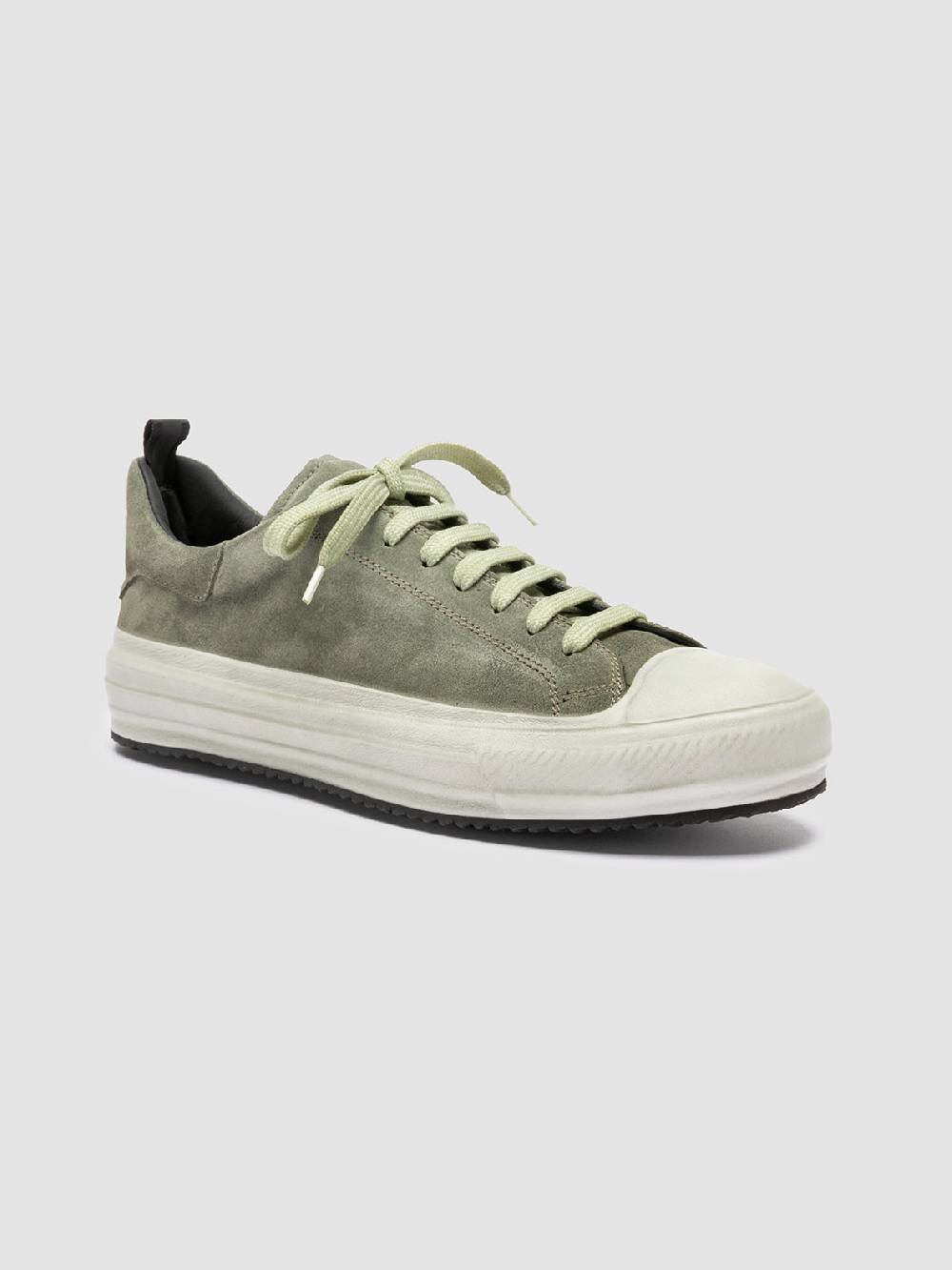Officine Creative MES 009 Sneakers Basse In Pelle E Suede Verde