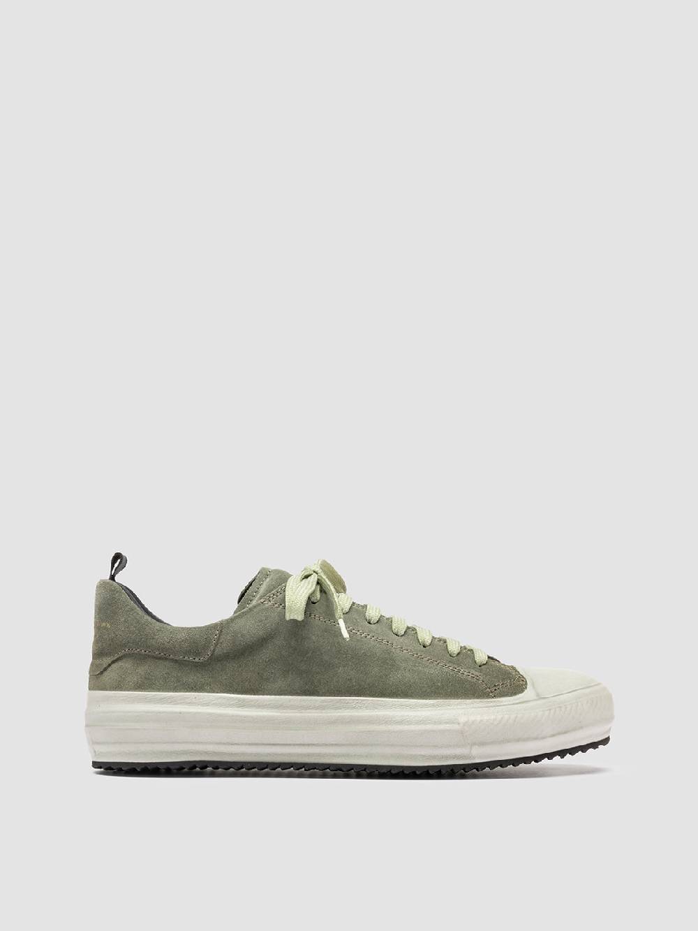 Officine Creative MES 009 Sneakers Basse in Pelle e Suede Verde