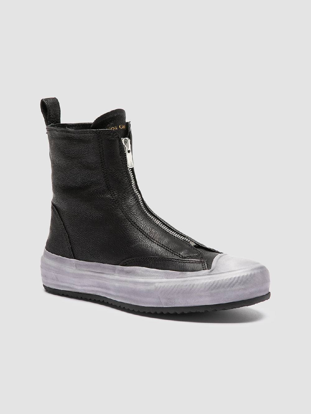 Officine Creative MES 109 Sneaker Alte In Pelle Nera