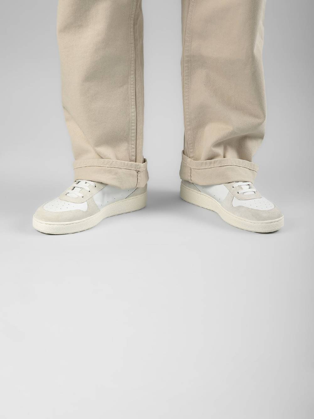 Officine Creative MOWER 008 Sneakers Basse In Pelle E Camoscio Bianca