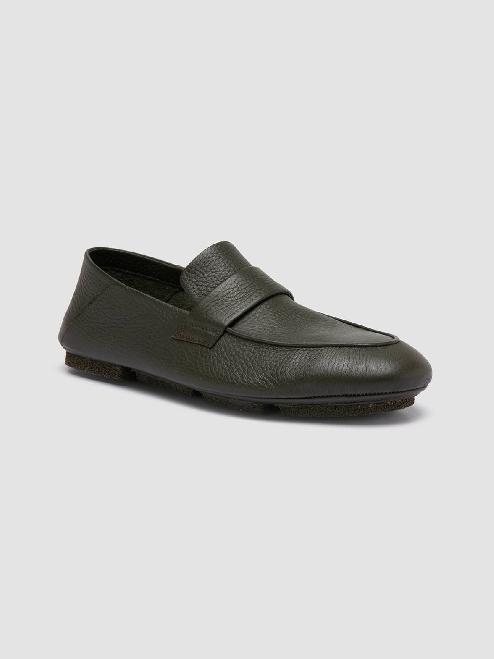 Officine Creative C-SIDE 001 Green Leather Loafers