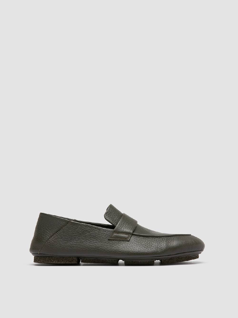 Officine Creative C-SIDE 001 Green Leather Loafers