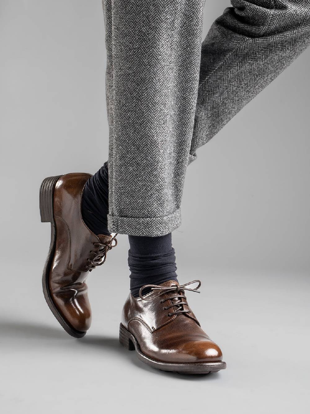 Officine Creative CALIXTE 001 Derby In Pelle Nera