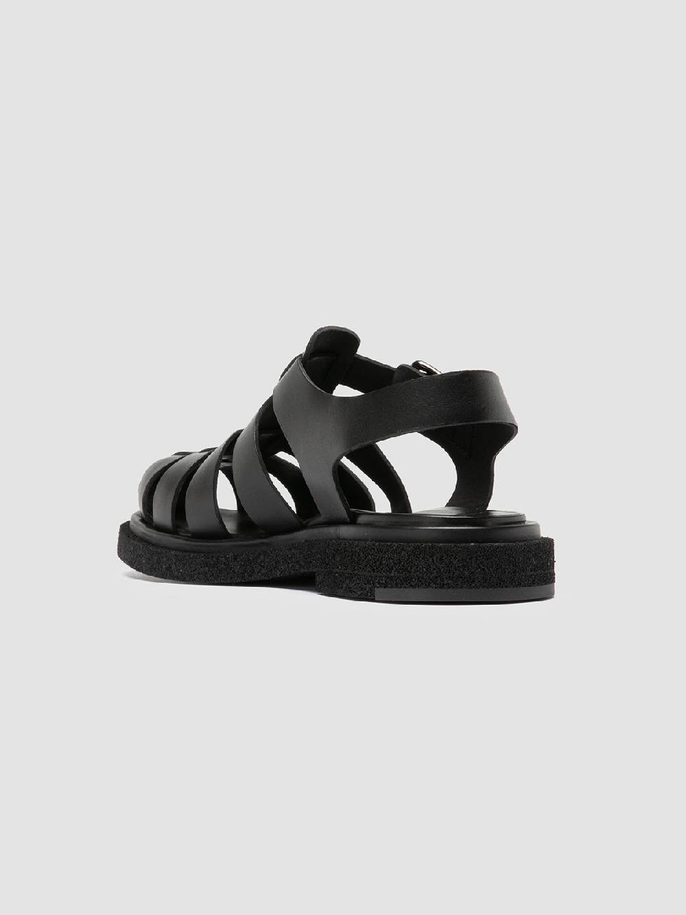 Officine Creative TONAL 18 Black Leather Sandals
