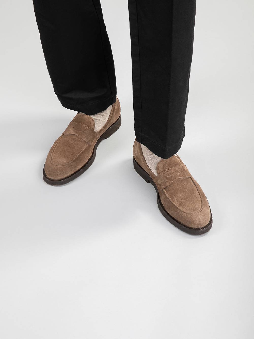 Officine Creative OPERA FLEXI 101 Mocassini Penny In Camoscio Marrone