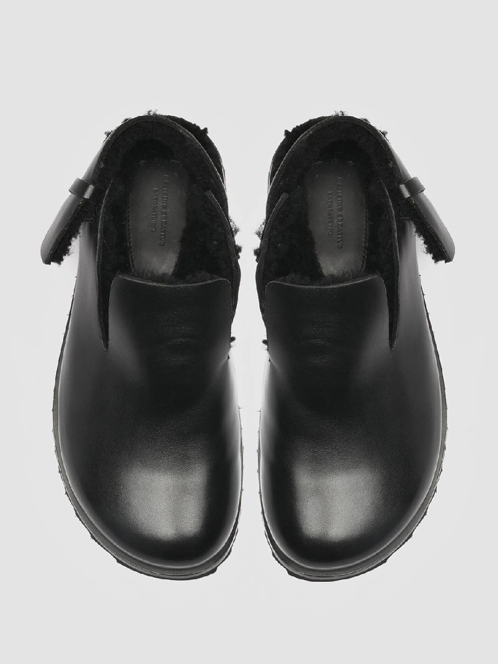 Officine Creative PELAGIE D’HIVER 004 Pump Slingback In Pelle Nera E Montone