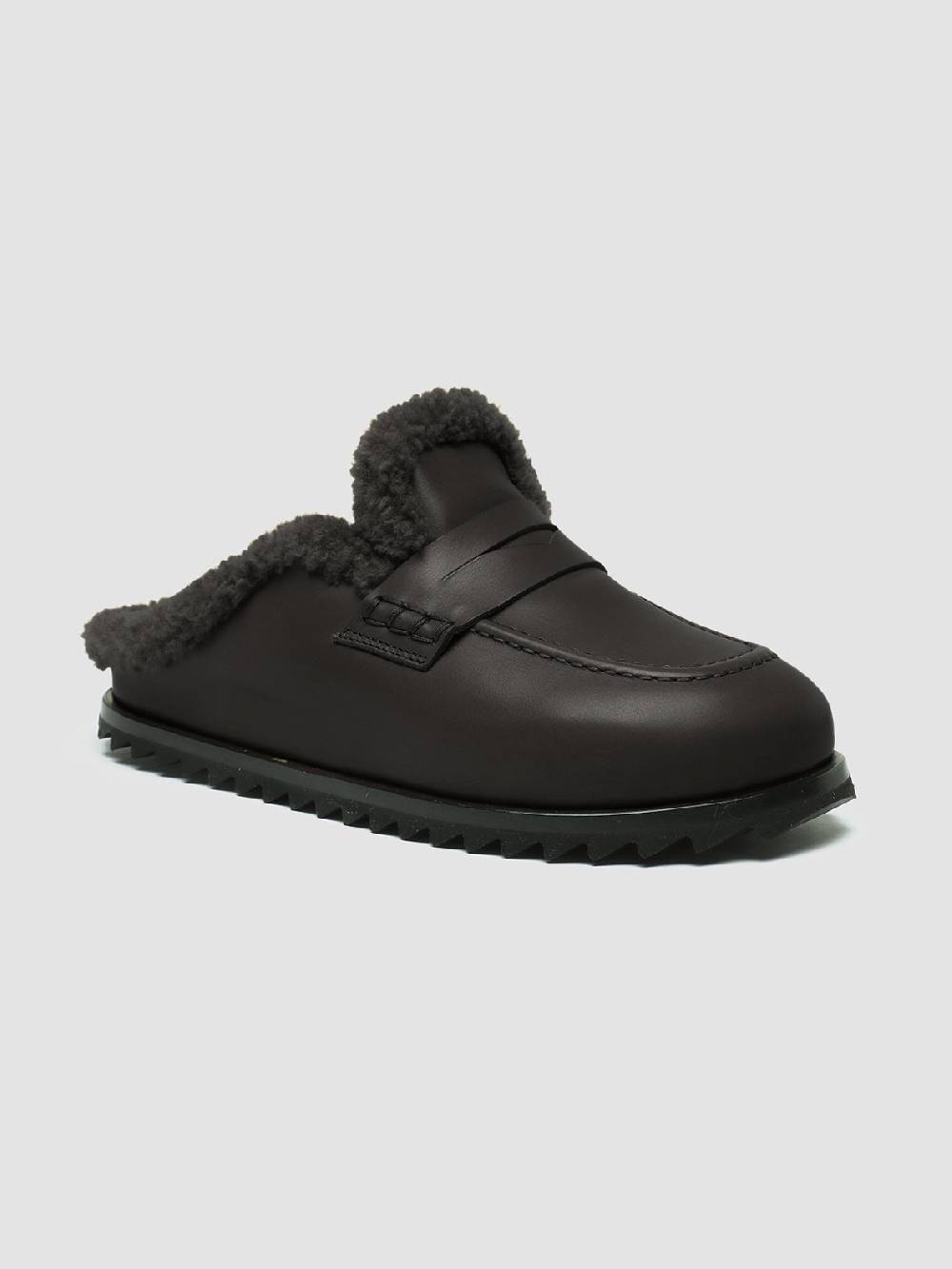 Officine Creative PELAGIE D’HIVER 007 Sabot In Pelle Marrone E Montone