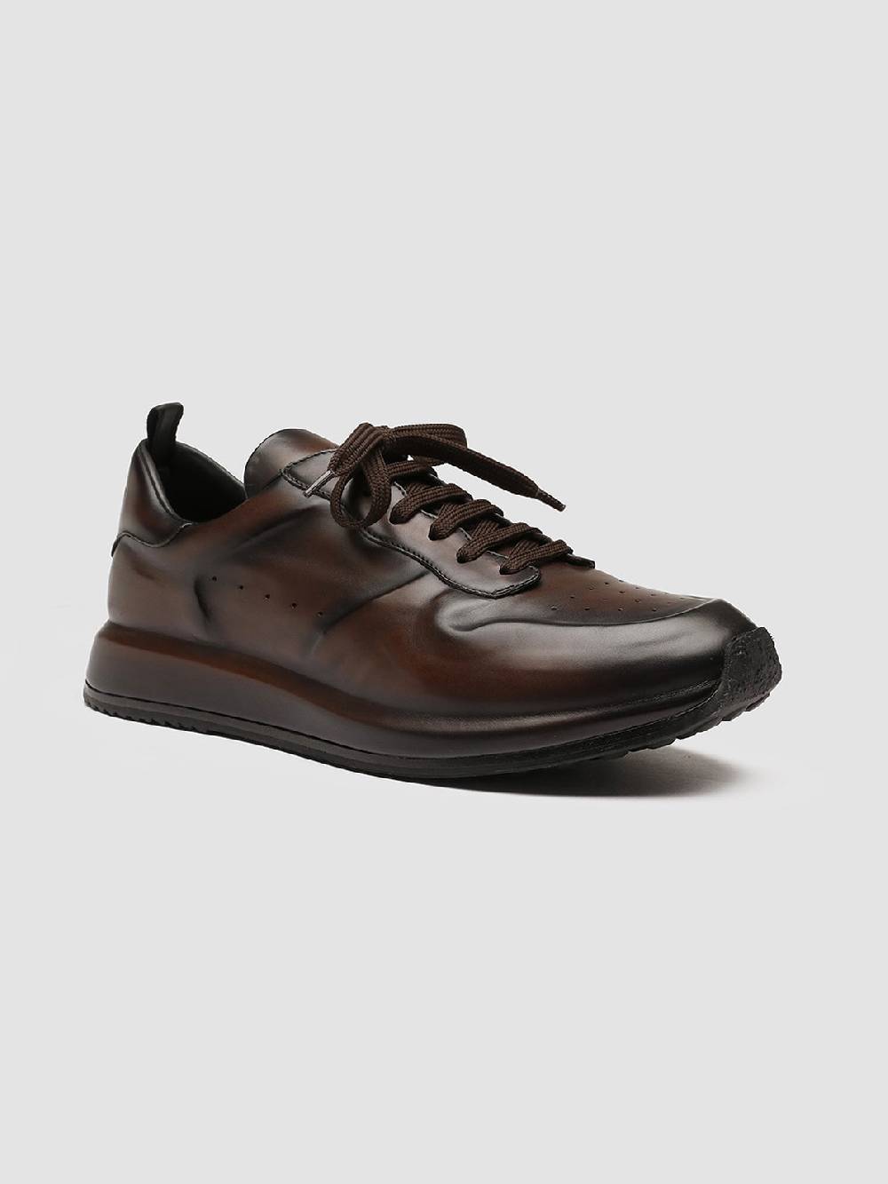 Officine Creative RACE LUX 003 Sneakers In Pelle Aerografata Marrone