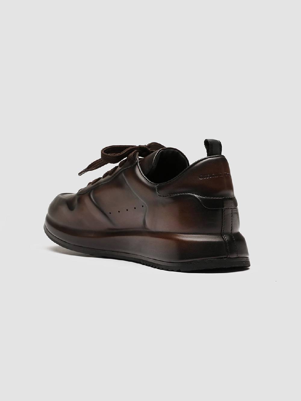 Officine Creative RACE LUX 003 Sneakers In Pelle Aerografata Marrone