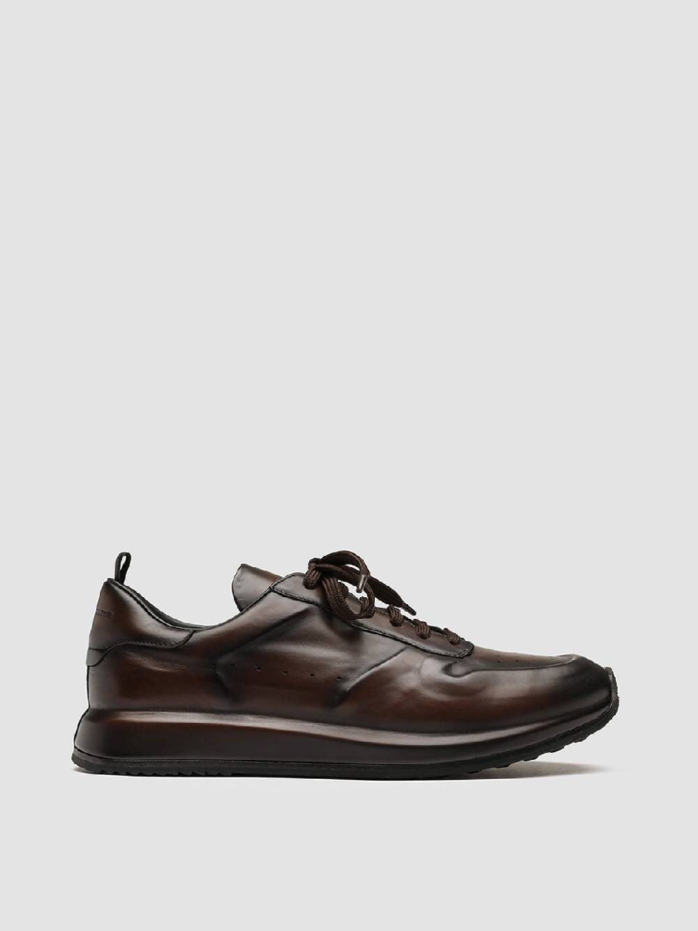 Officine Creative RACE LUX 003 Sneakers in Pelle aerografata Marrone