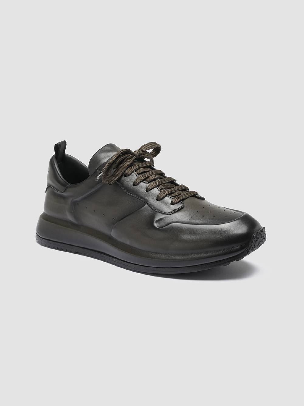 Officine Creative RACE LUX 003 Sneakers In Pelle Aerografata Verde