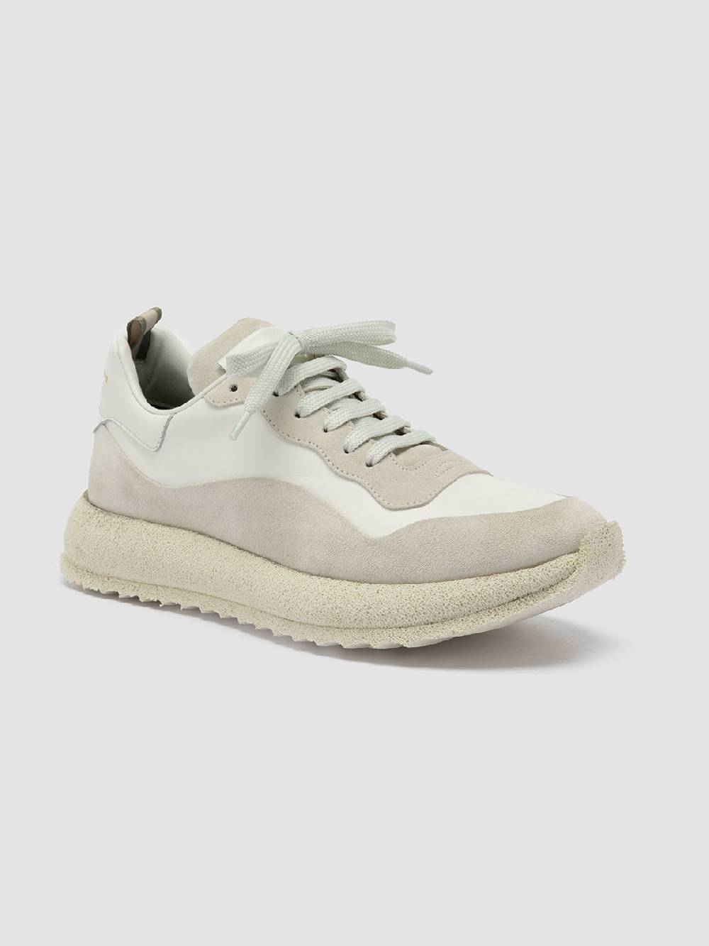 Officine Creative RACE RUBREX 101 Sneakers Basse In Pelle E Camoscio Bianca