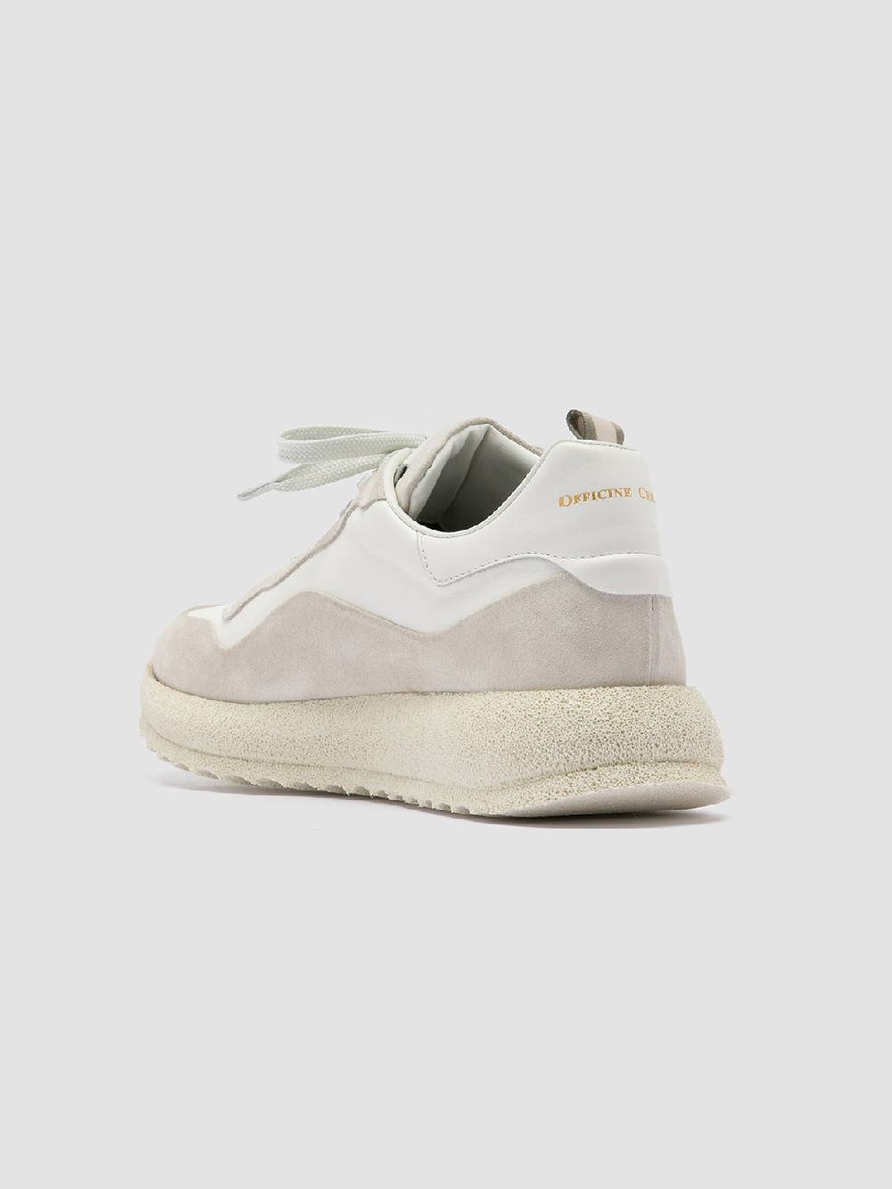 Officine Creative RACE RUBREX 101 Sneakers Basse In Pelle E Camoscio Bianca