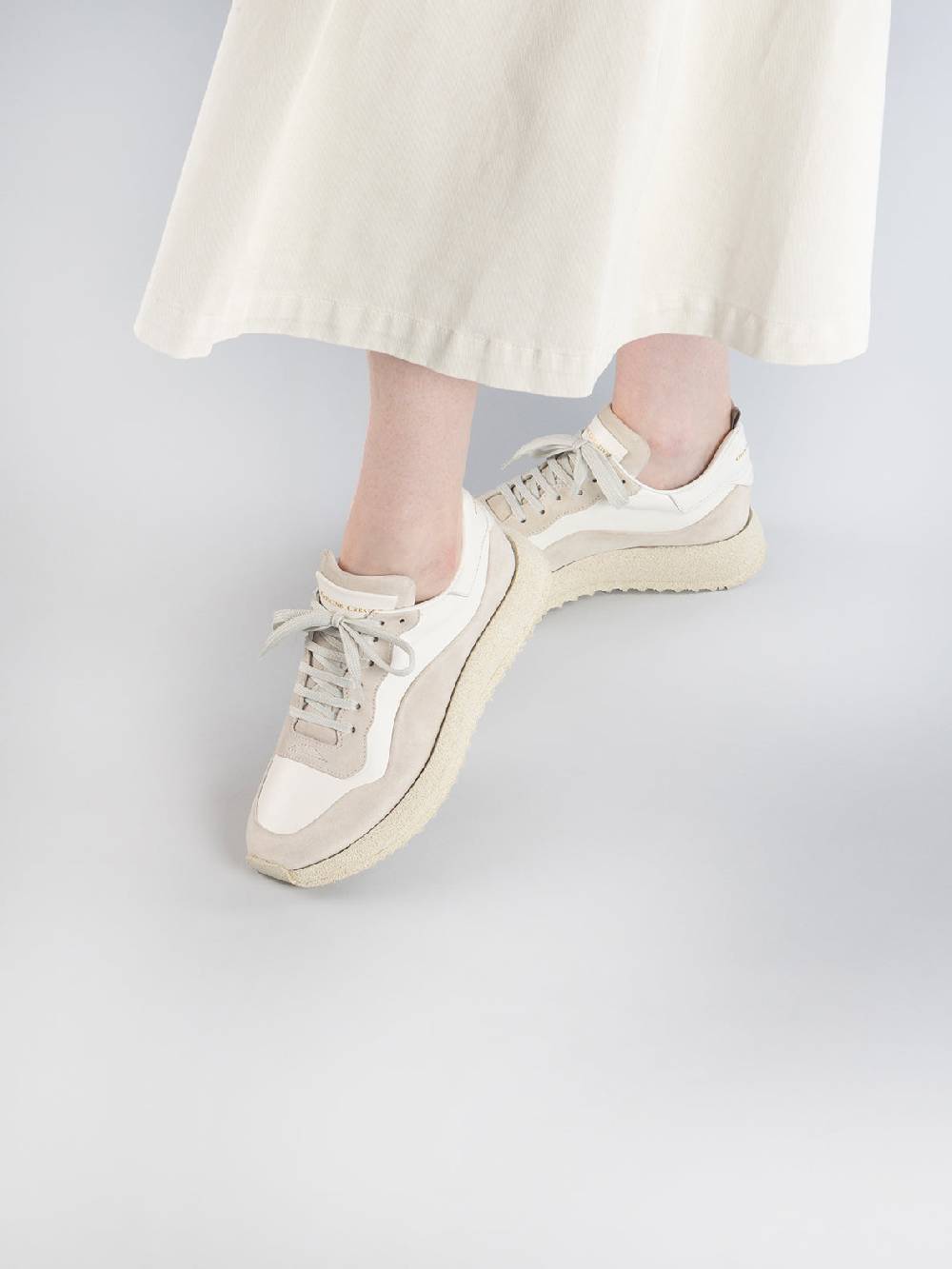 Officine Creative RACE RUBREX 101 Sneakers Basse In Pelle E Camoscio Bianca