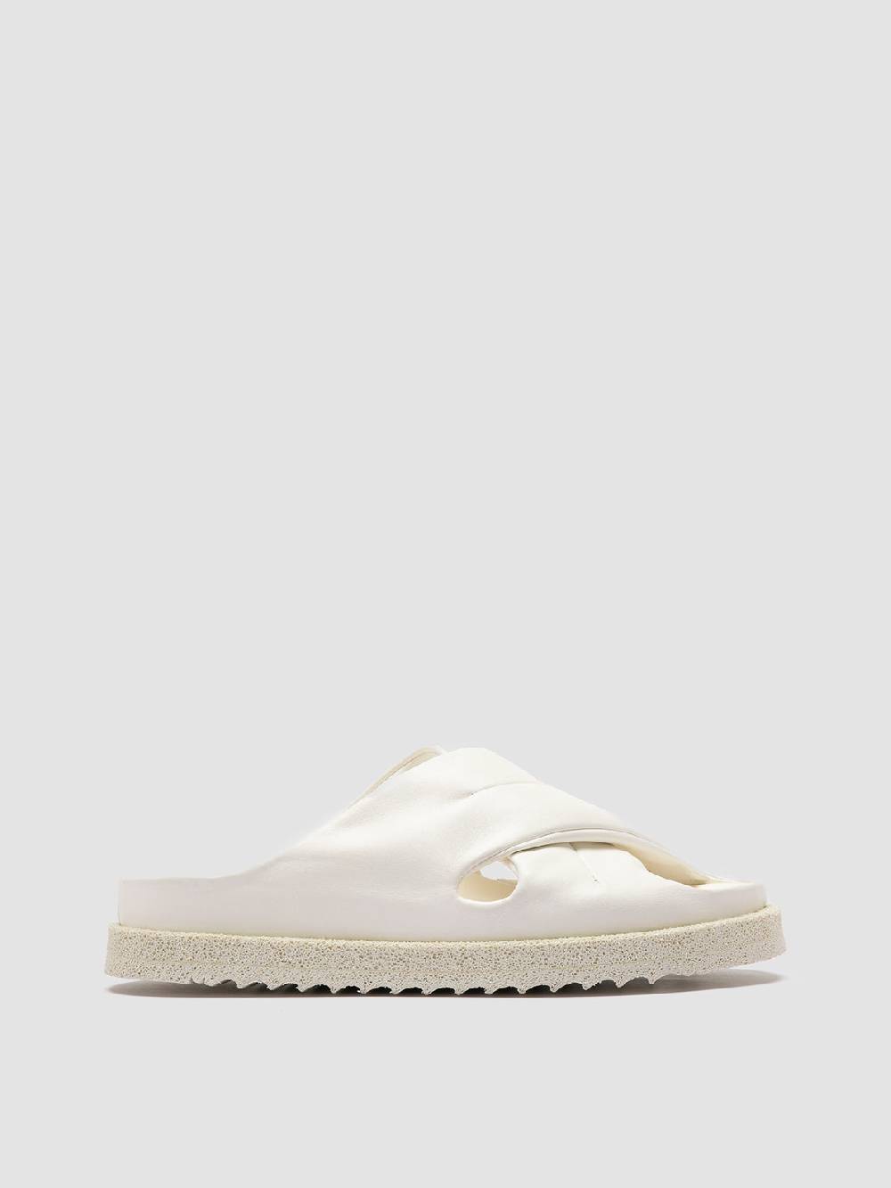Officine Creative SANDS 103 Sandali Slide in Pelle Bianca