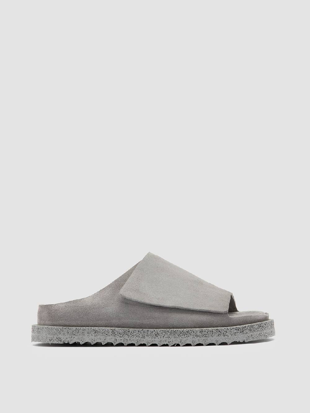 Officine Creative SANDS 106 Sandali Slide in Pelle Scamosciata Grigia