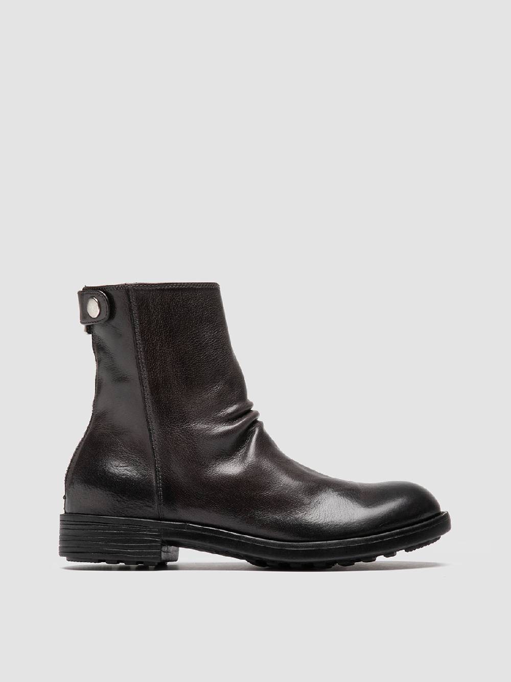 Officine Creative SERGEANT 104 Stivali con Zip in Pelle Grigia