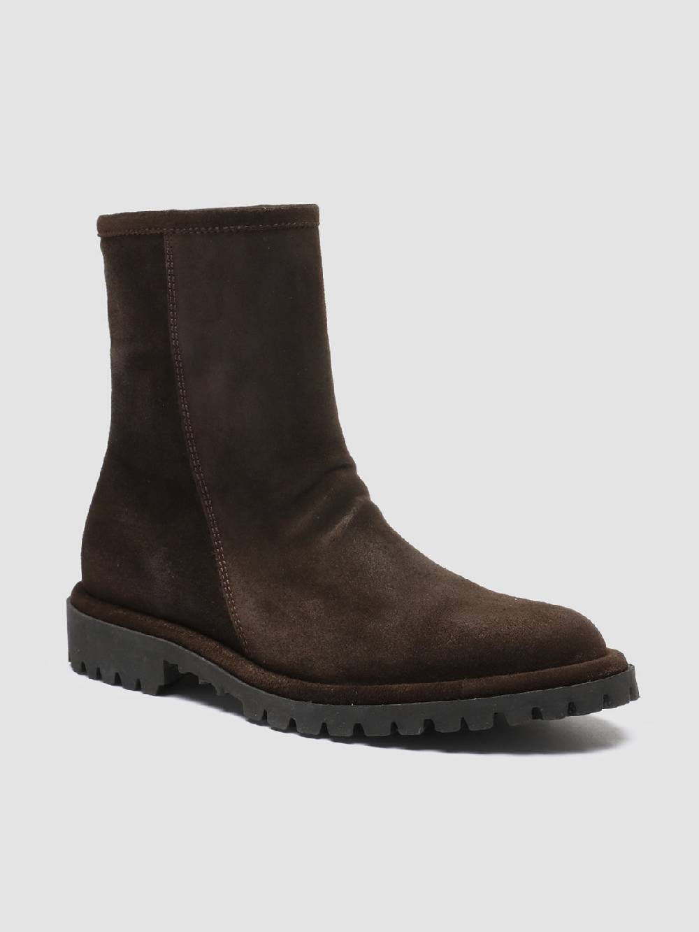 Officine Creative SPECTACULAR W 111 Stivali Con Zip In Pelle Scamosciata Marrone