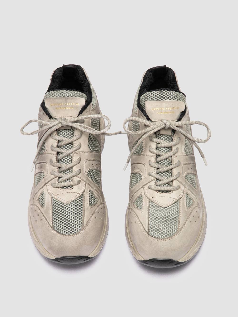 Officine Creative SUPURBIA 001 Sneaker Basse In Camoscio E Pelle Tortora