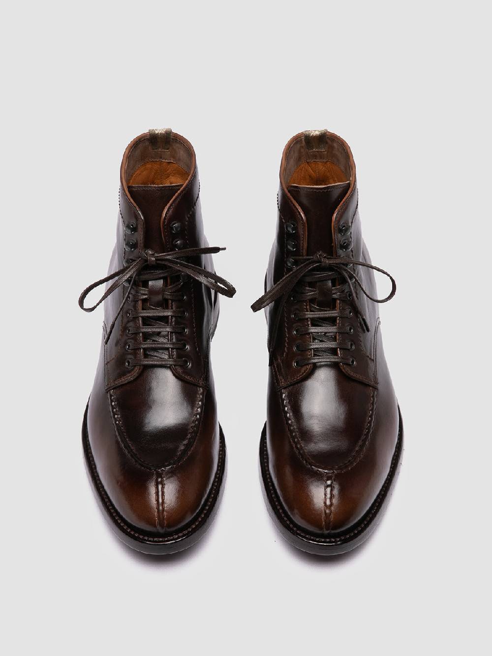 Officine Creative TEMPLE 006 Stivali Stringati In Pelle Marrone