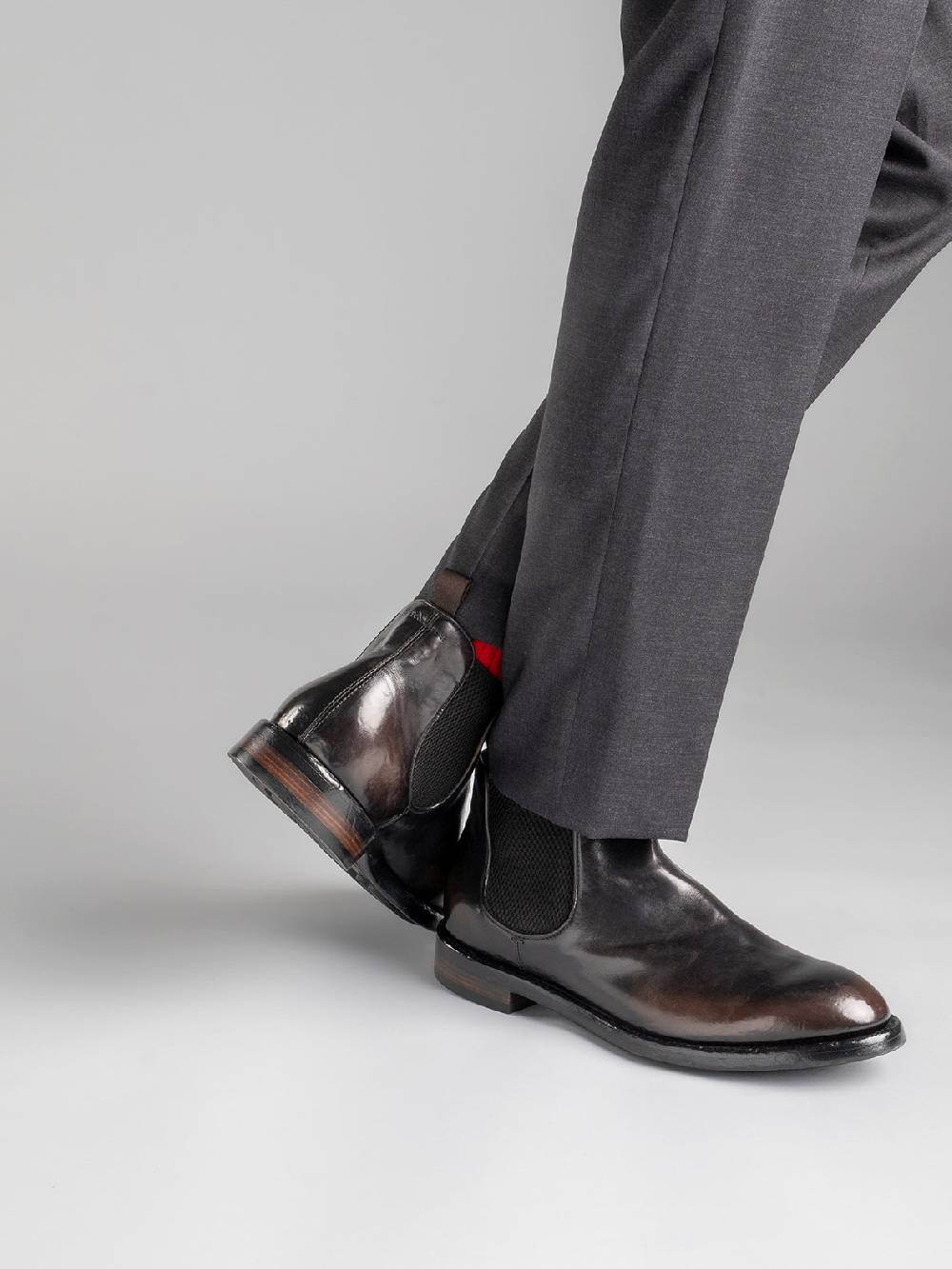 Officine Creative TEMPLE 008 Stivaletti Chelsea In Pelle Marrone