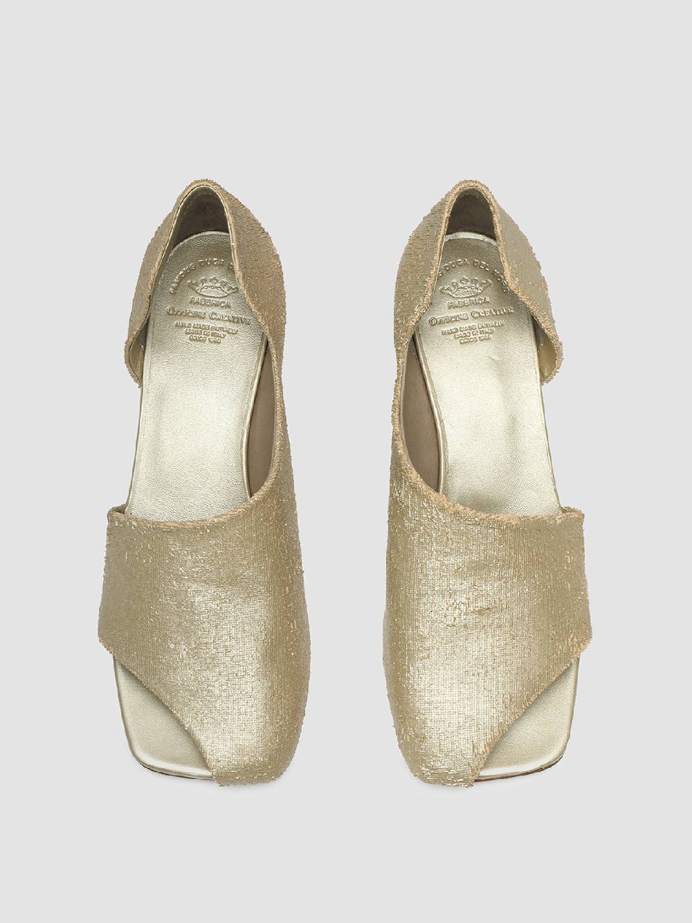 Officine Creative TESSA 009 Gold Leather Mule Sandals