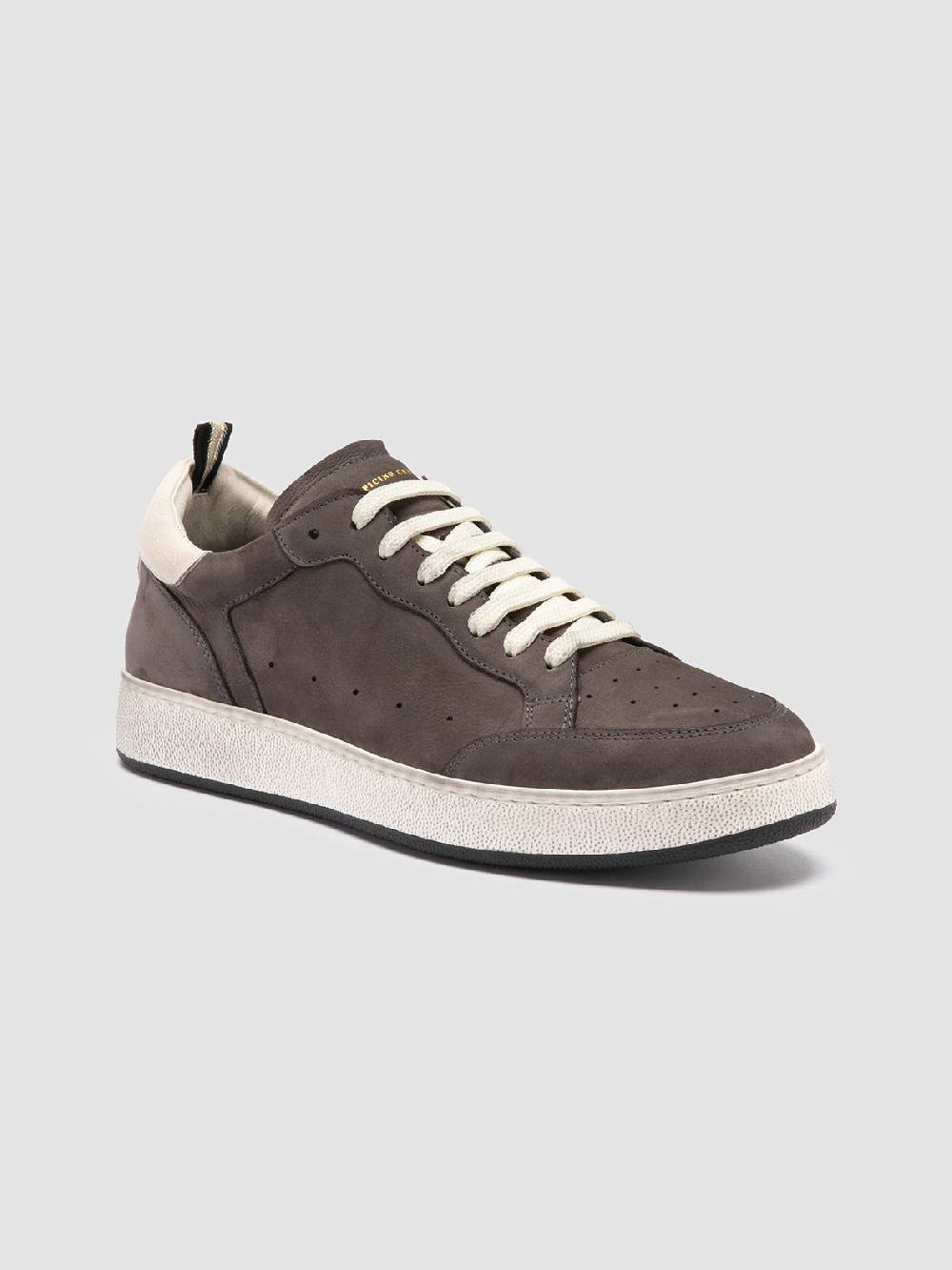Officine Creative THE ANSWER 002 Sneaker Basse In Camoscio E Pelle Nera