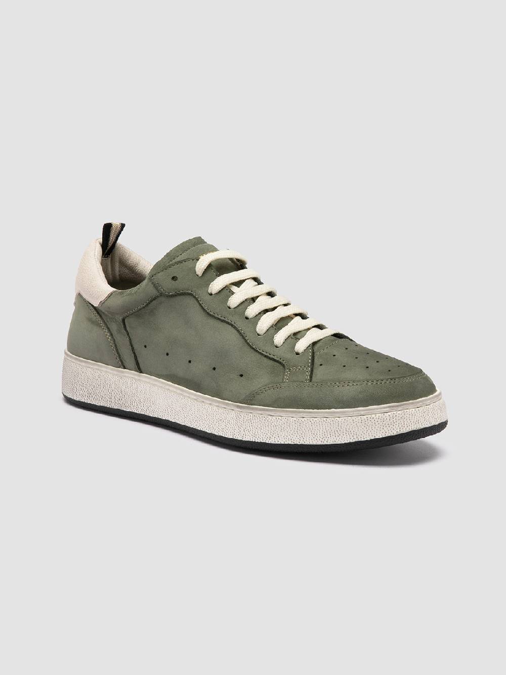 Officine Creative THE ANSWER 002 Sneaker Basse In Camoscio E Pelle Verde