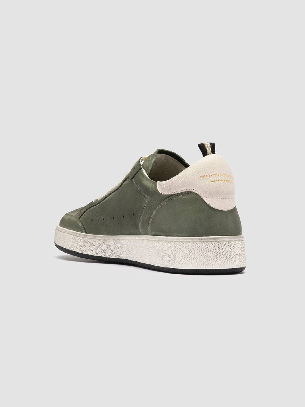 Officine Creative THE ANSWER 002 Sneaker Basse In Camoscio E Pelle Verde