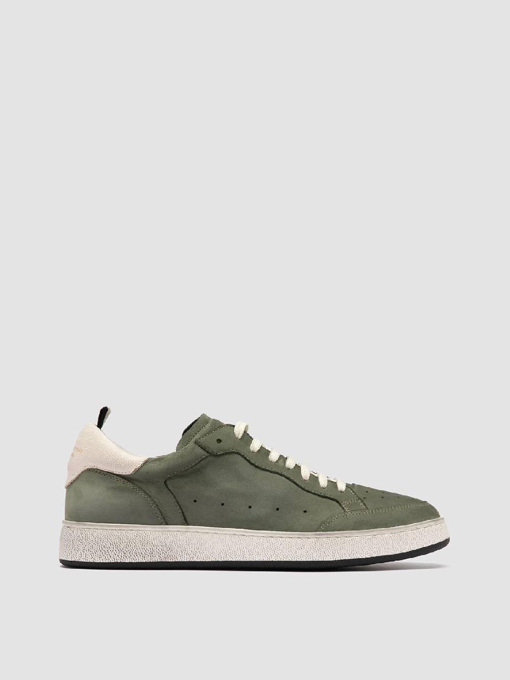 Officine Creative THE ANSWER 002 Sneaker Basse in Camoscio e Pelle Verde