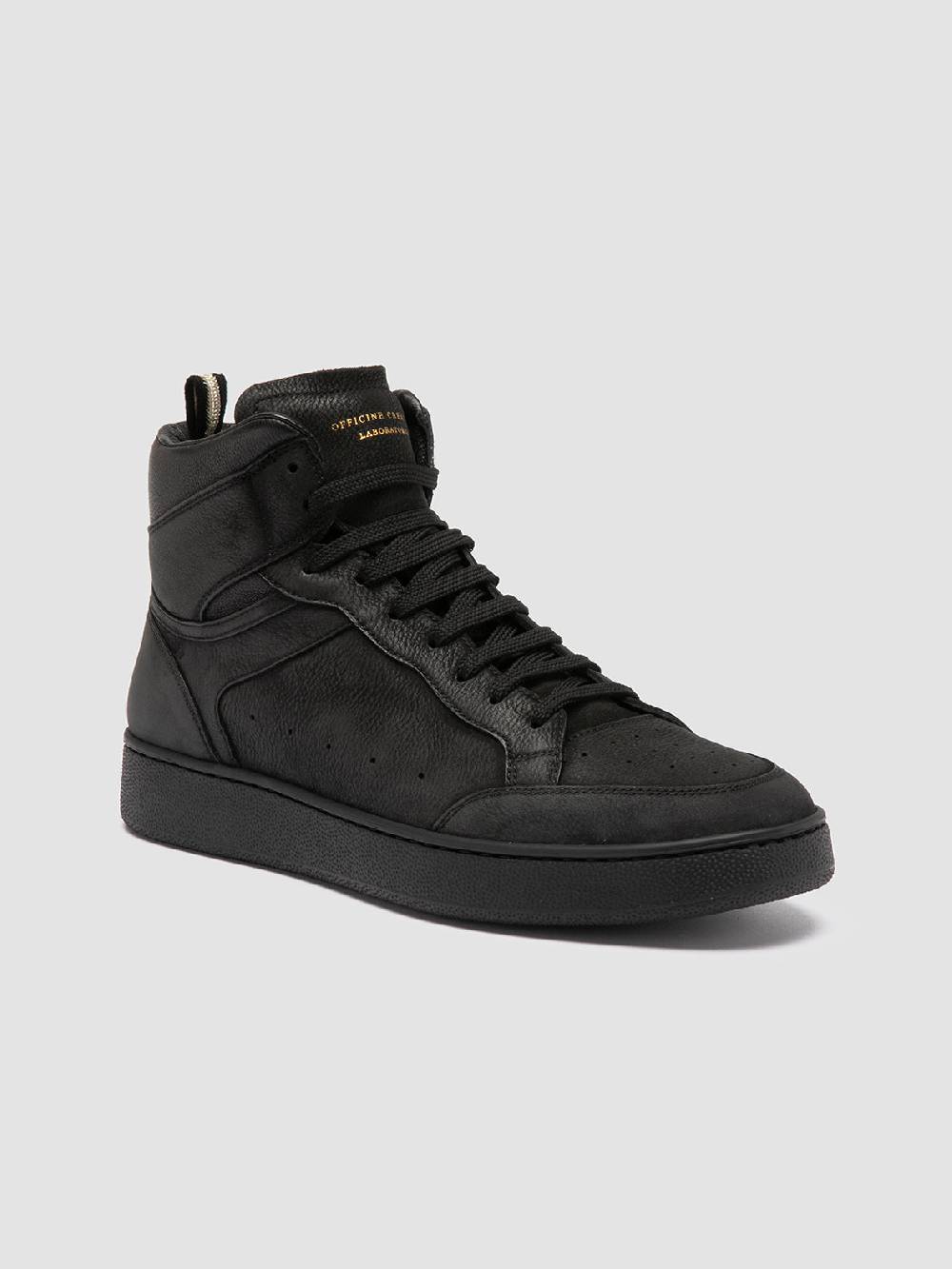 Officine Creative THE ANSWER 004 Sneaker Alte In Camoscio E Pelle Nera