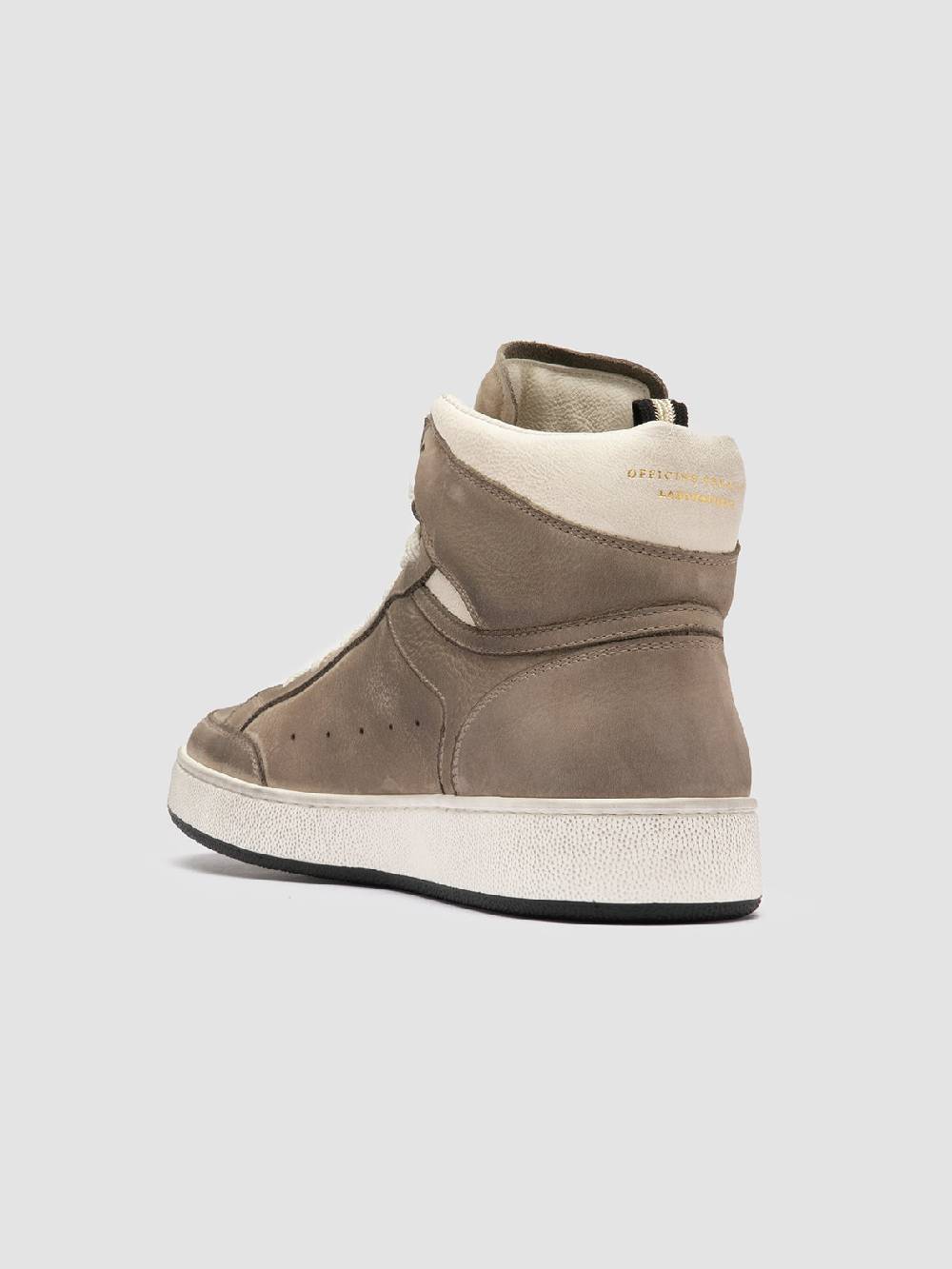 Officine Creative THE ANSWER 004 Sneaker Alte In Camoscio E Pelle Tortora