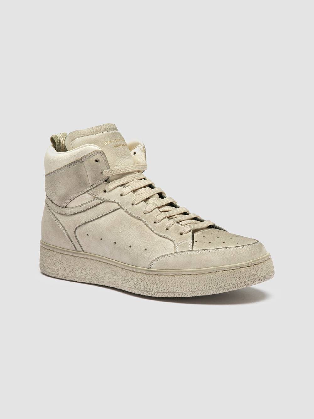 Officine Creative THE ANSWER 108 Sneaker Alte In Nabuk Bianco Sporco