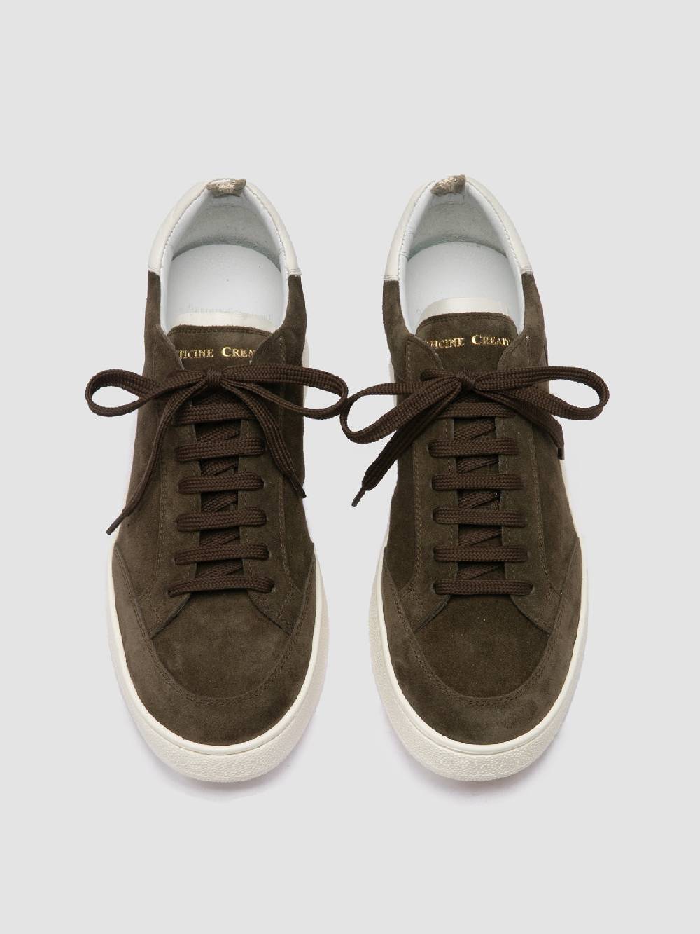 Officine Creative THE DIME 001 Sneaker Basse In Pelle Scamosciata Verde