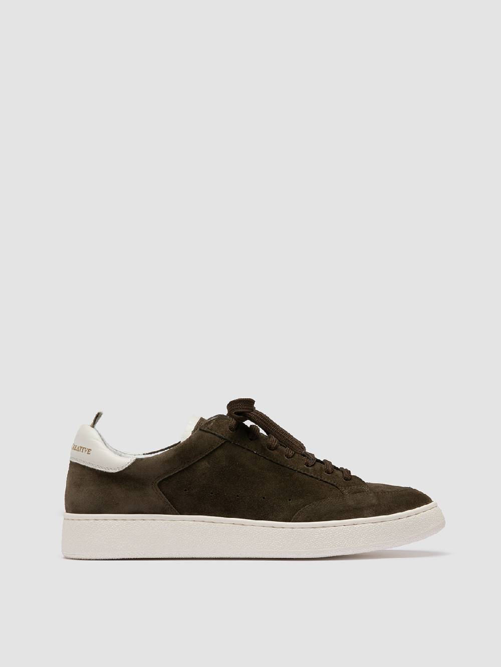 Officine Creative THE DIME 001 Sneaker Basse in Pelle Scamosciata Verde