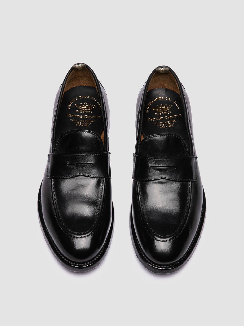 Officine Creative TULANE 002 Mocassini Penny In Pelle Nera