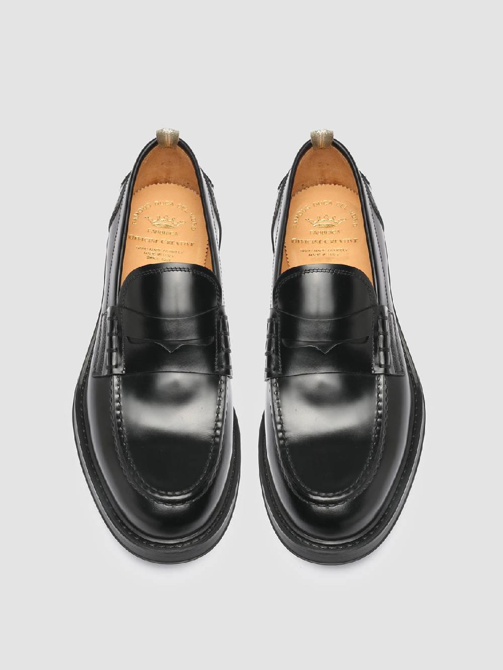 Officine Creative UNIFORM 001 Mocassini Penny In Pelle Nera