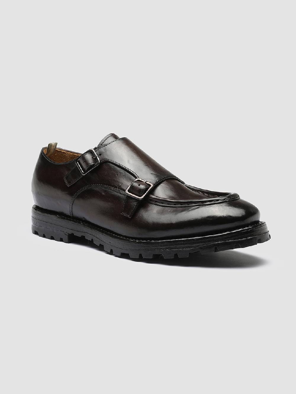Officine Creative VAIL 012 Dark Brown Leather Monkstrap Shoes